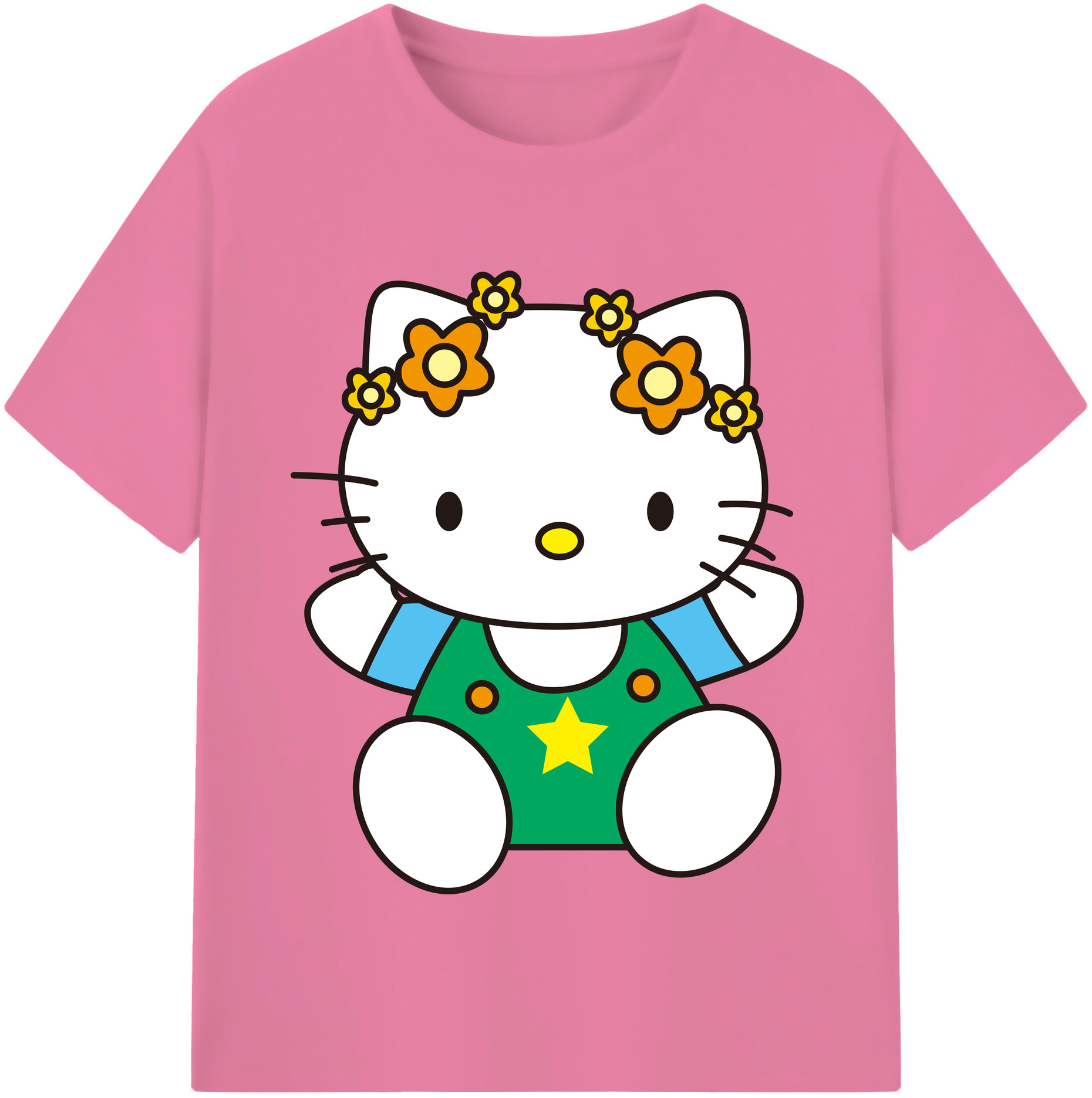 （画像用） Hello Kitty ハローキティ 綿100％半袖Tシャツ（フロントプリント）